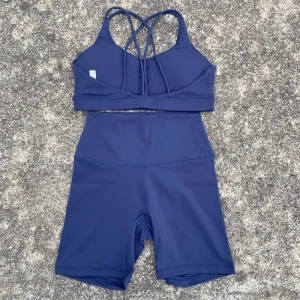 Short Cycling Set Cross Back Gym  Bra + High Waist Short